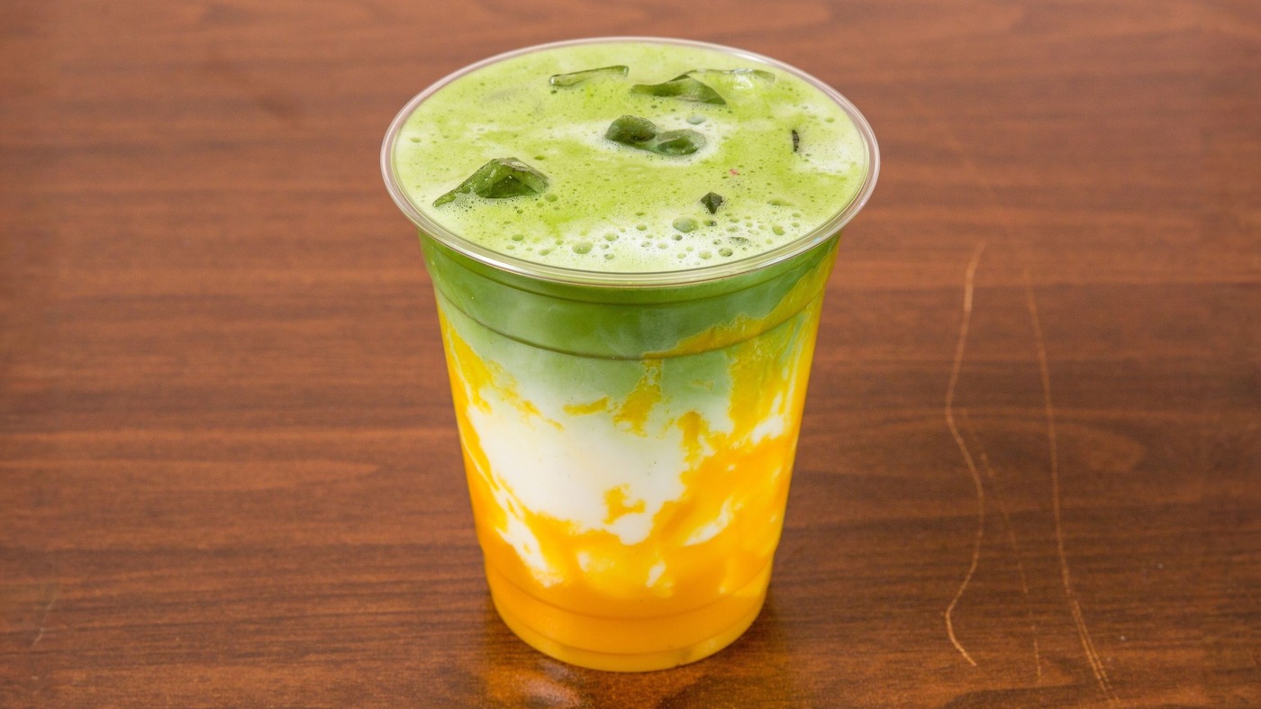 Mango matcha at First Cup Cafe